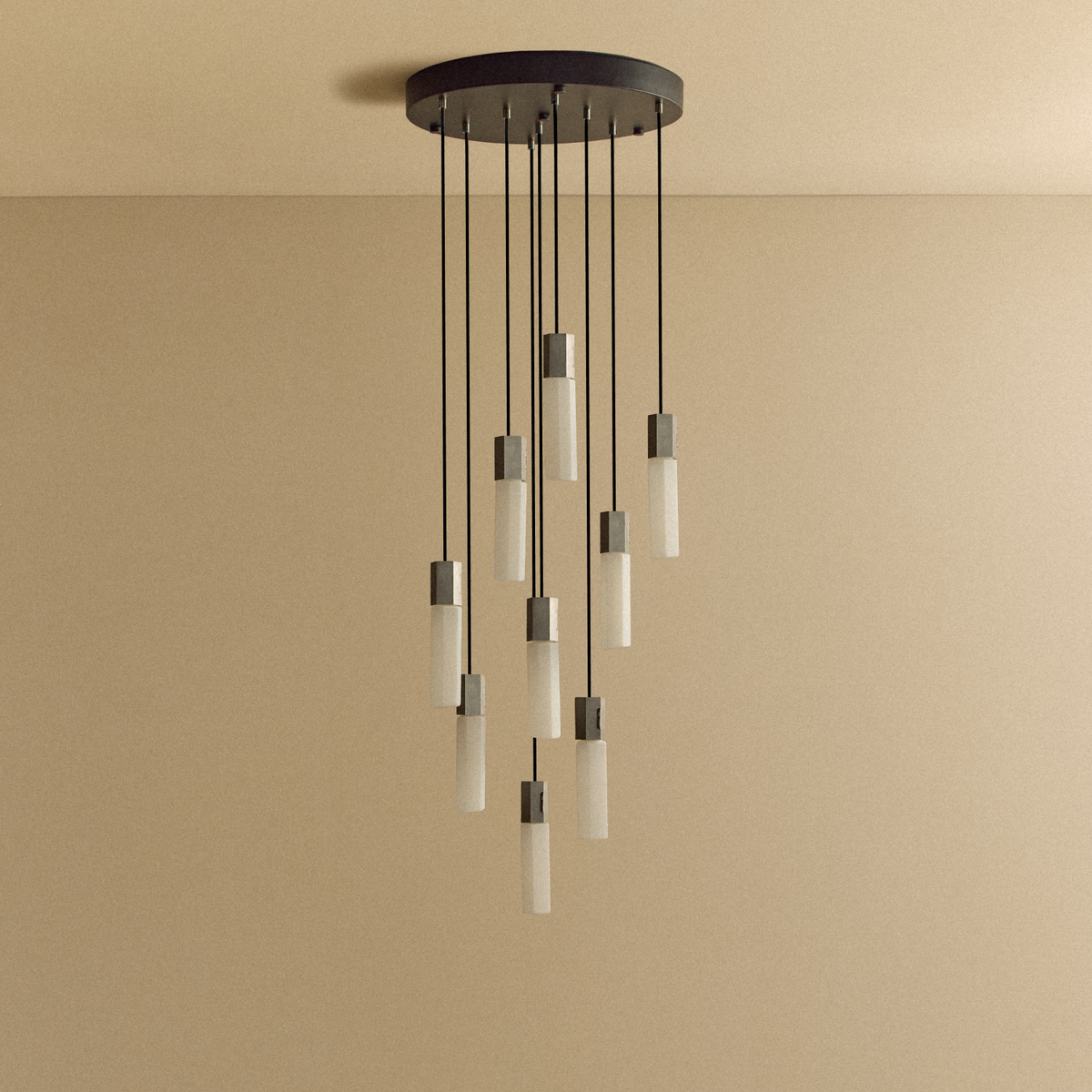 Basalt Nine Pendant in Stainless Steel