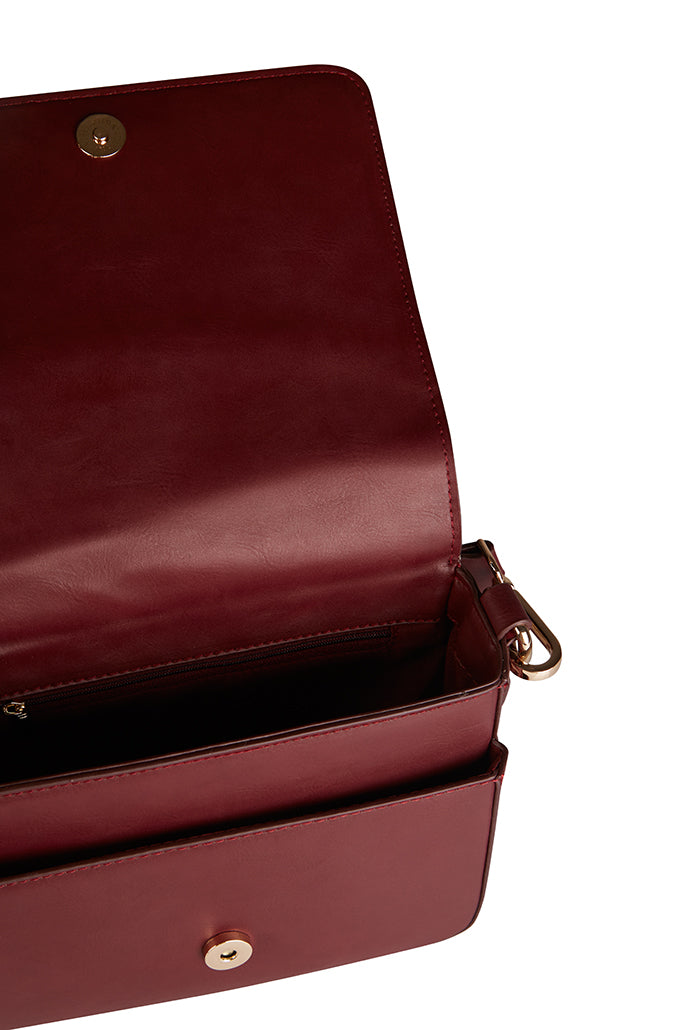 Baye Crossbody Burgandy Bag in Grey
