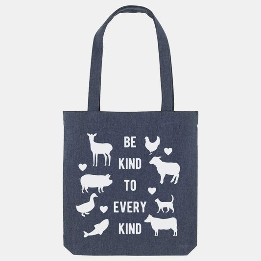 Be Kind To Every Kind Woven Tote Bag, Vegan Gift