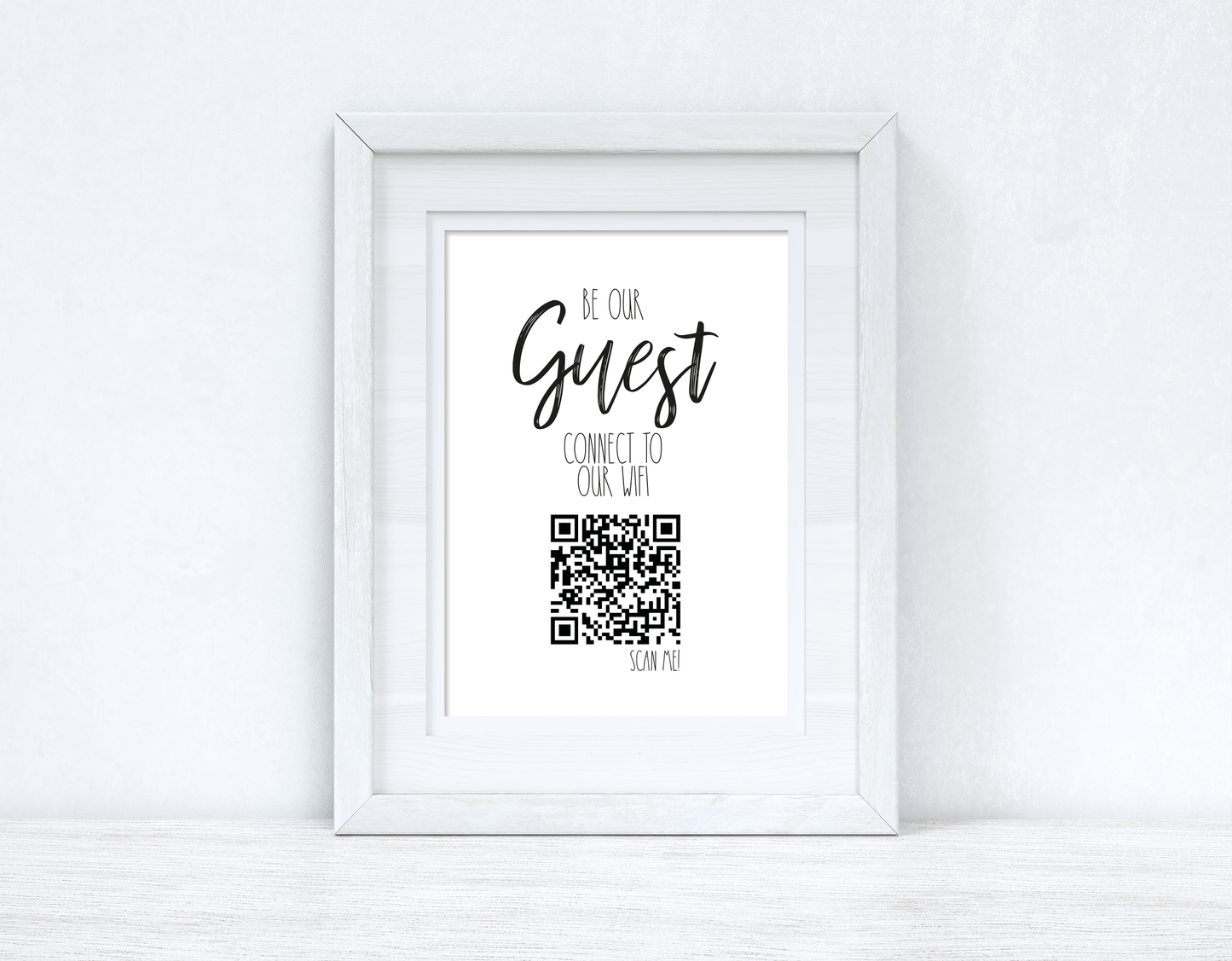 Personalised Be Our Guest Wifi QR Scan Home Wall Decor Print