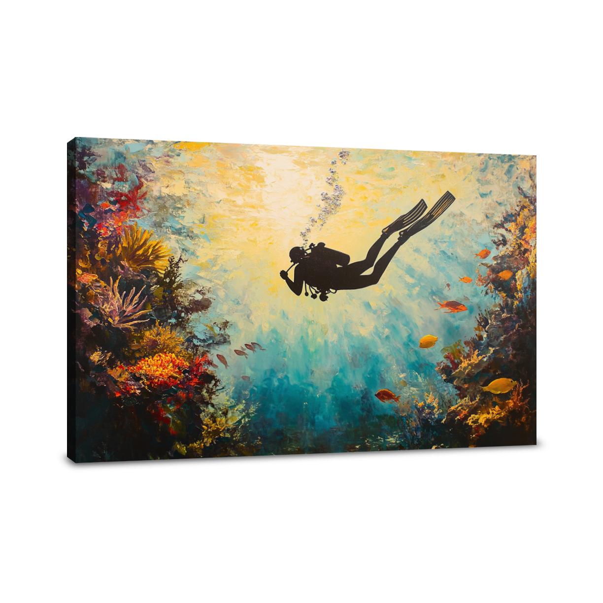Sunrise Diver Canvas
