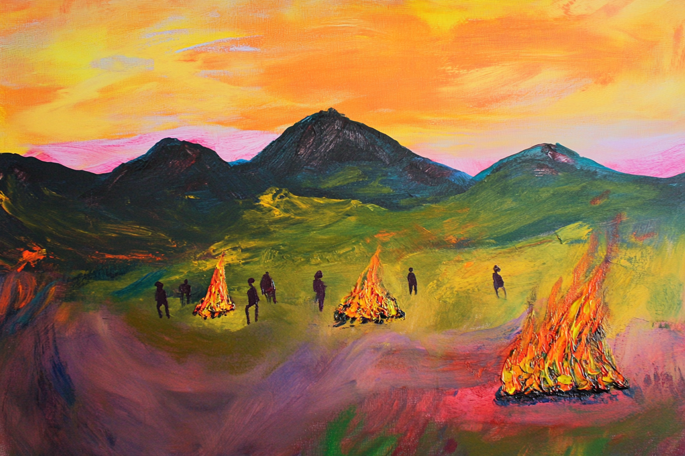 Bealtaine Bonfires Canvas