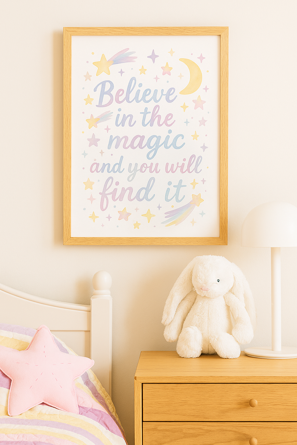Believe in Magic – Inspirational Quote Wall Art for Kids' Room