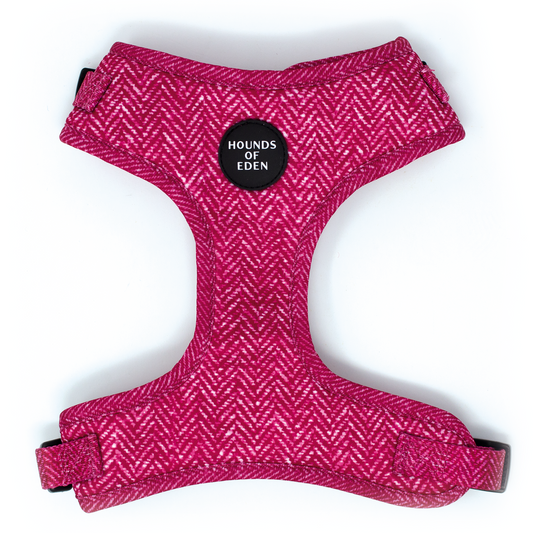 'Bella' - Pink Herringbone Dog Harness