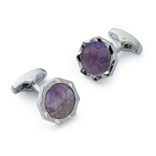 Signet Cufflinks In Amethyst