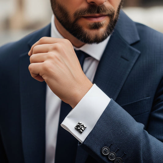 Modernist Cufflinks In Gun Metal