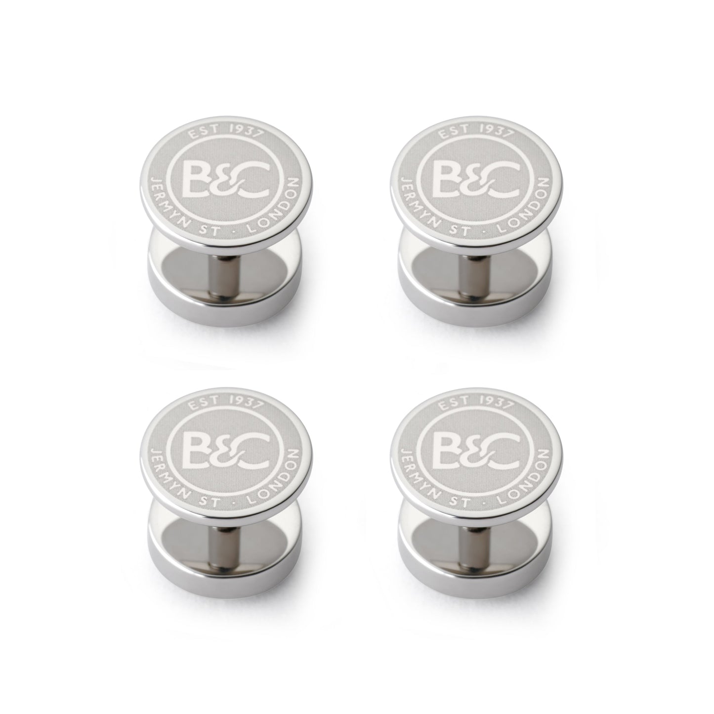 Mother Of Pearl Dress Studs In Silver