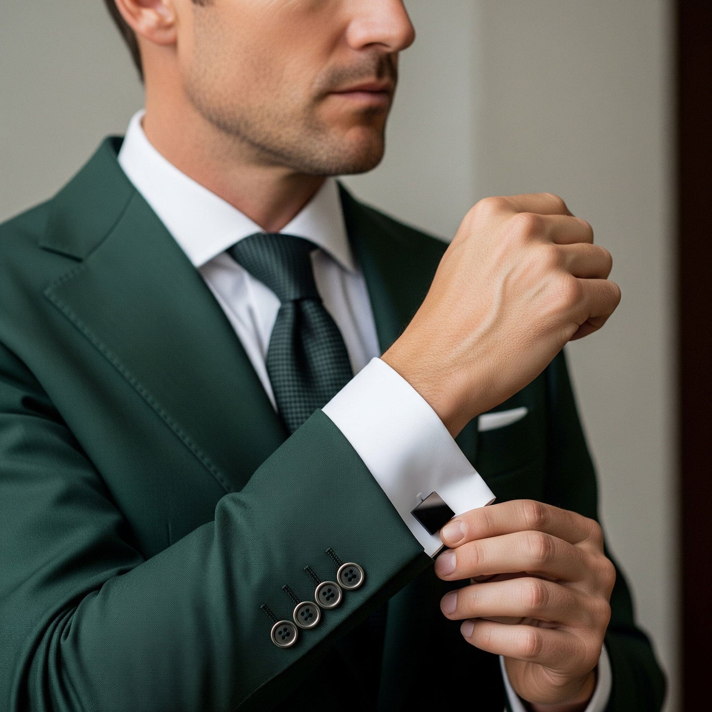 Square Cufflinks In Gun Metal