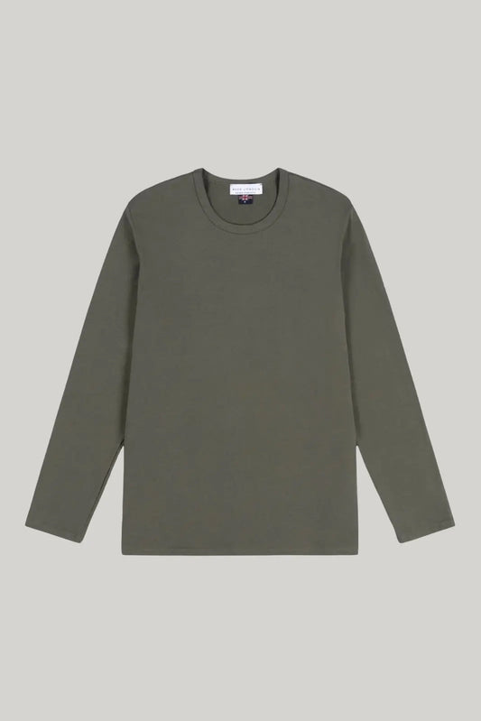 Bevis Long Sleeve Cotton T-shirt - Olive