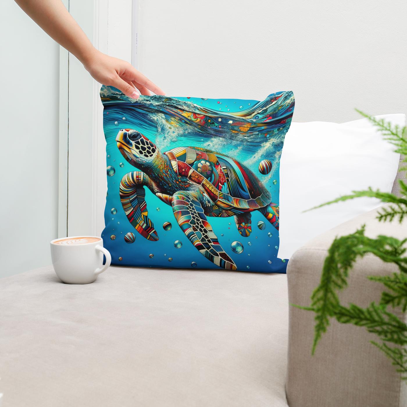 Pop Sea Turtles Cotton Cushion
