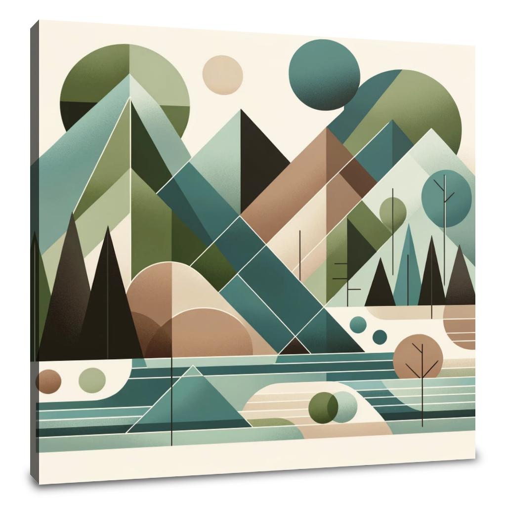 Geometric Landscape Canvas