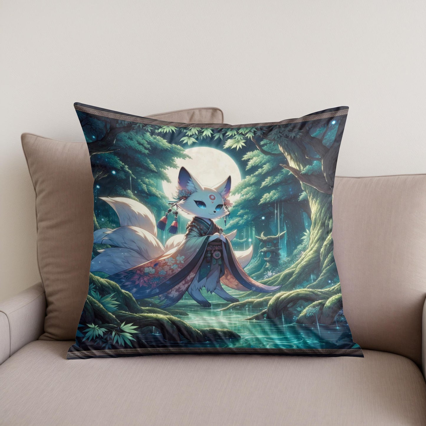 Mystical Moonlight Cotton Cushion