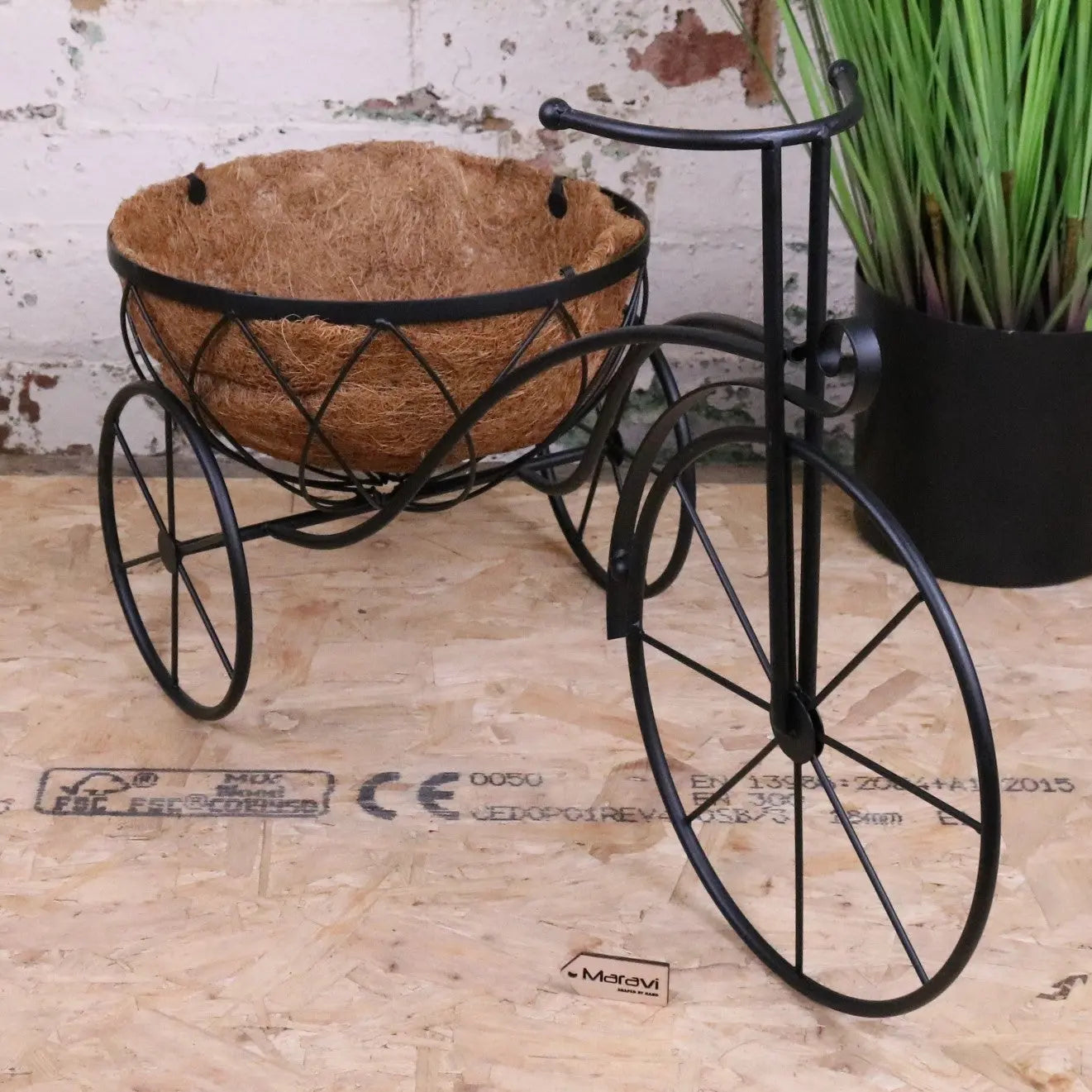 Bike Garden Planter Metal Vintage Style Black