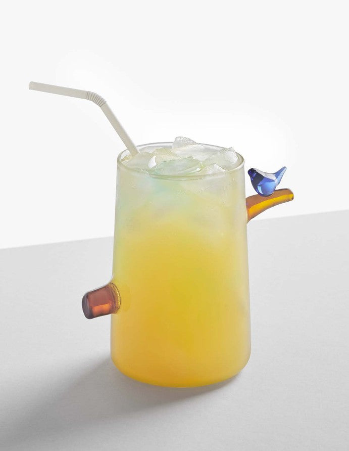 Birds Long Glass by Ichendorf Milano – Handmade Borosilicate, Designer Tomoko Mizu