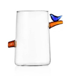 Birds Long Glass by Ichendorf Milano – Handmade Borosilicate, Designer Tomoko Mizu