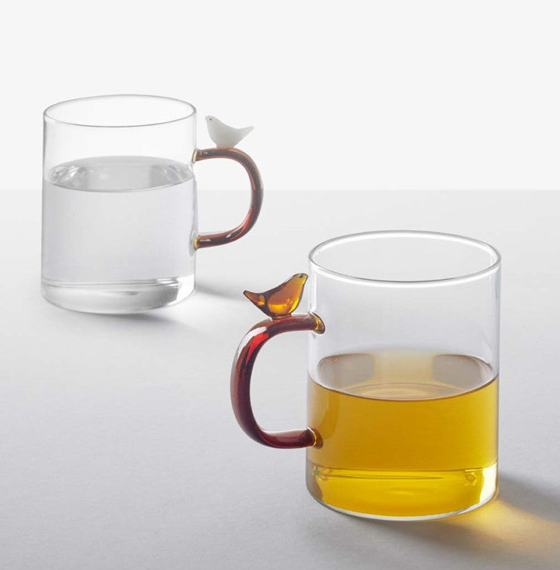 Birds Mug by Ichendorf Milano – Handmade Borosilicate, Bird, Designer Tomoko Mizu
