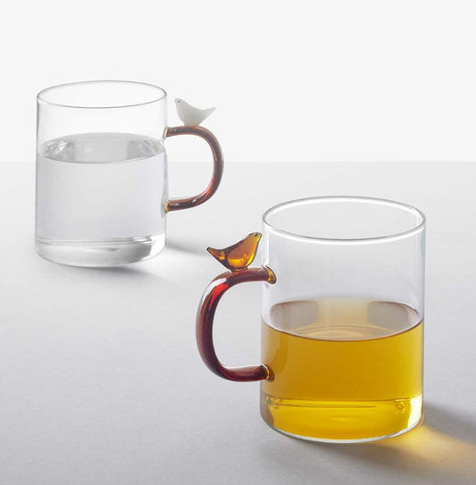 Birds Mug by Ichendorf Milano – Handmade Borosilicate, Bird, Designer Tomoko Mizu