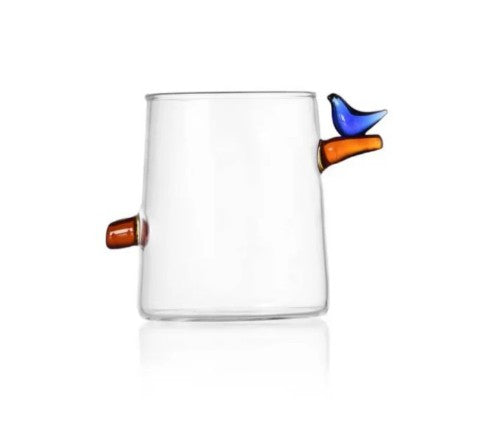 Birds Water Glass by Ichendorf Milan – Handmade Borosilicate Glass, Designer Tomoko Mizu