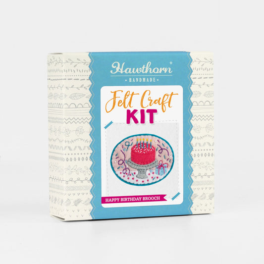 'Happy Birthday' Gift Felt Craft Brooch Kit for Beginners