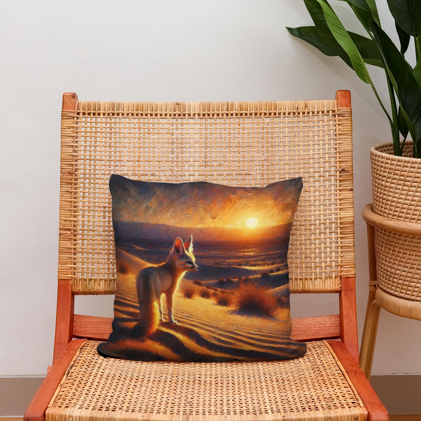 Desert Dusk Wanderer Cotton Cushion