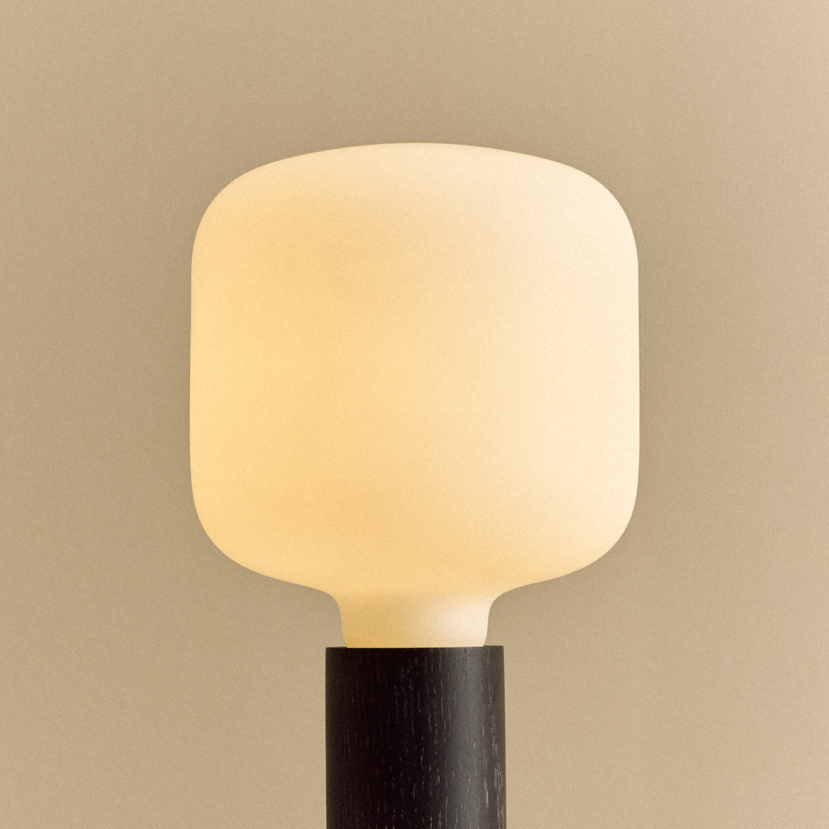 Knuckle Table Lamp in Blackened Oak + Oblo