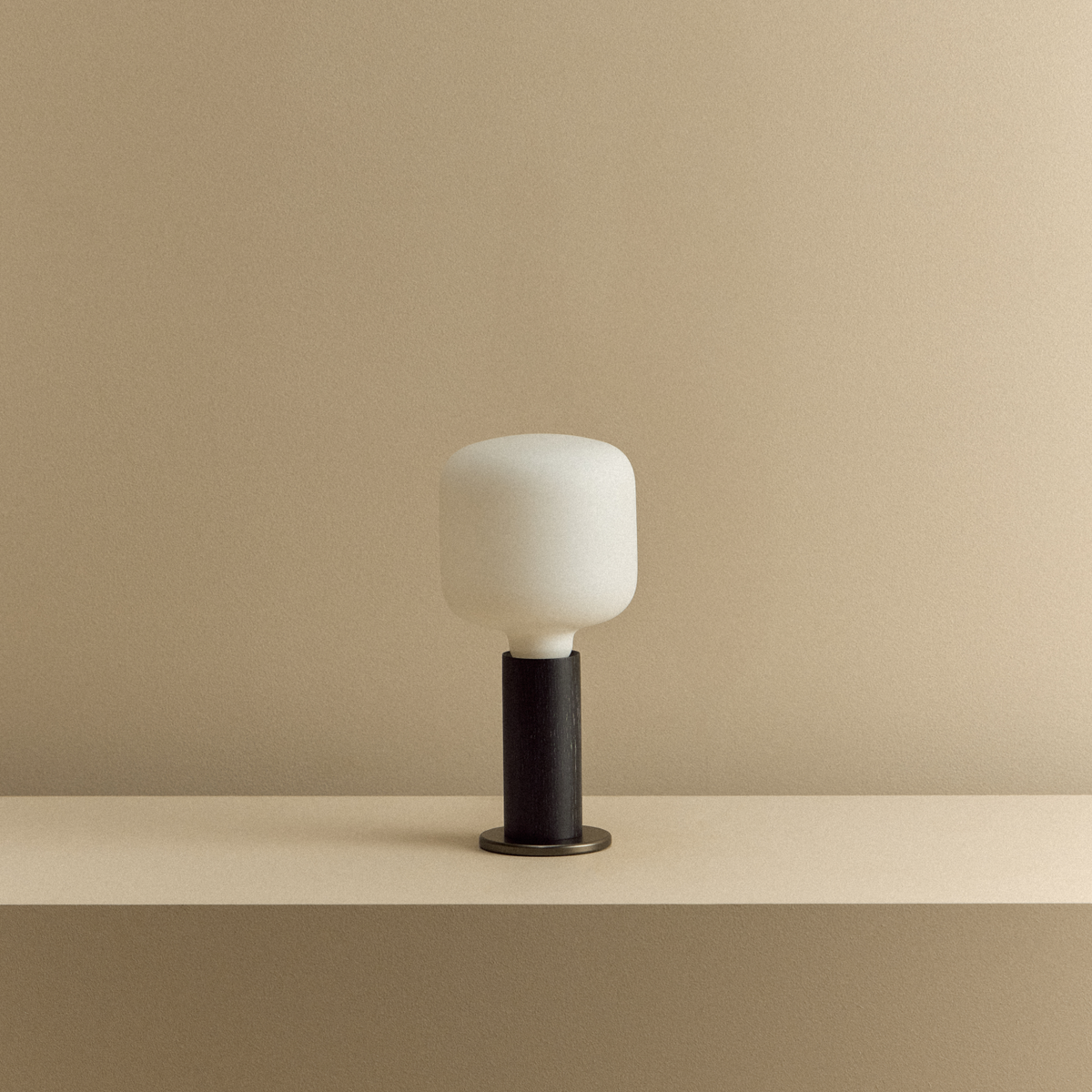 Knuckle Table Lamp in Blackened Oak + Oblo