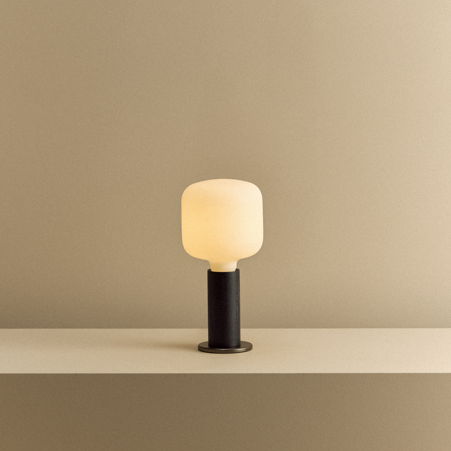 Knuckle Table Lamp in Blackened Oak + Oblo