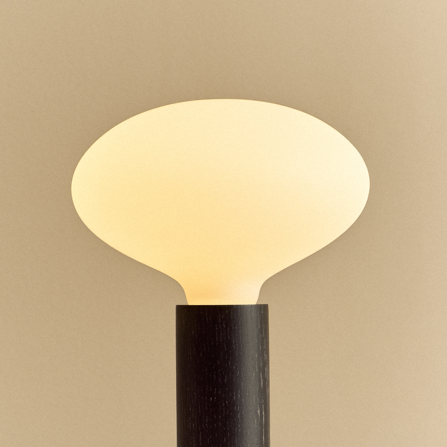 Knuckle Table Lamp in Blackened Oak + Oval