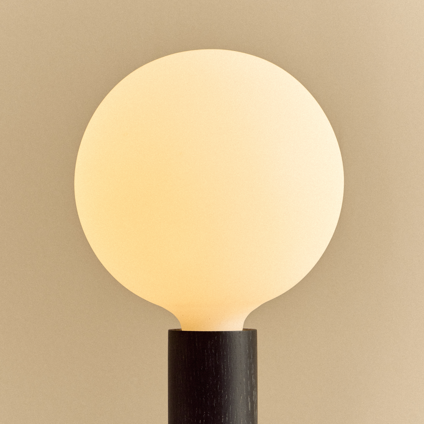Knuckle Table Lamp in Blackened Oak + Sphere IV