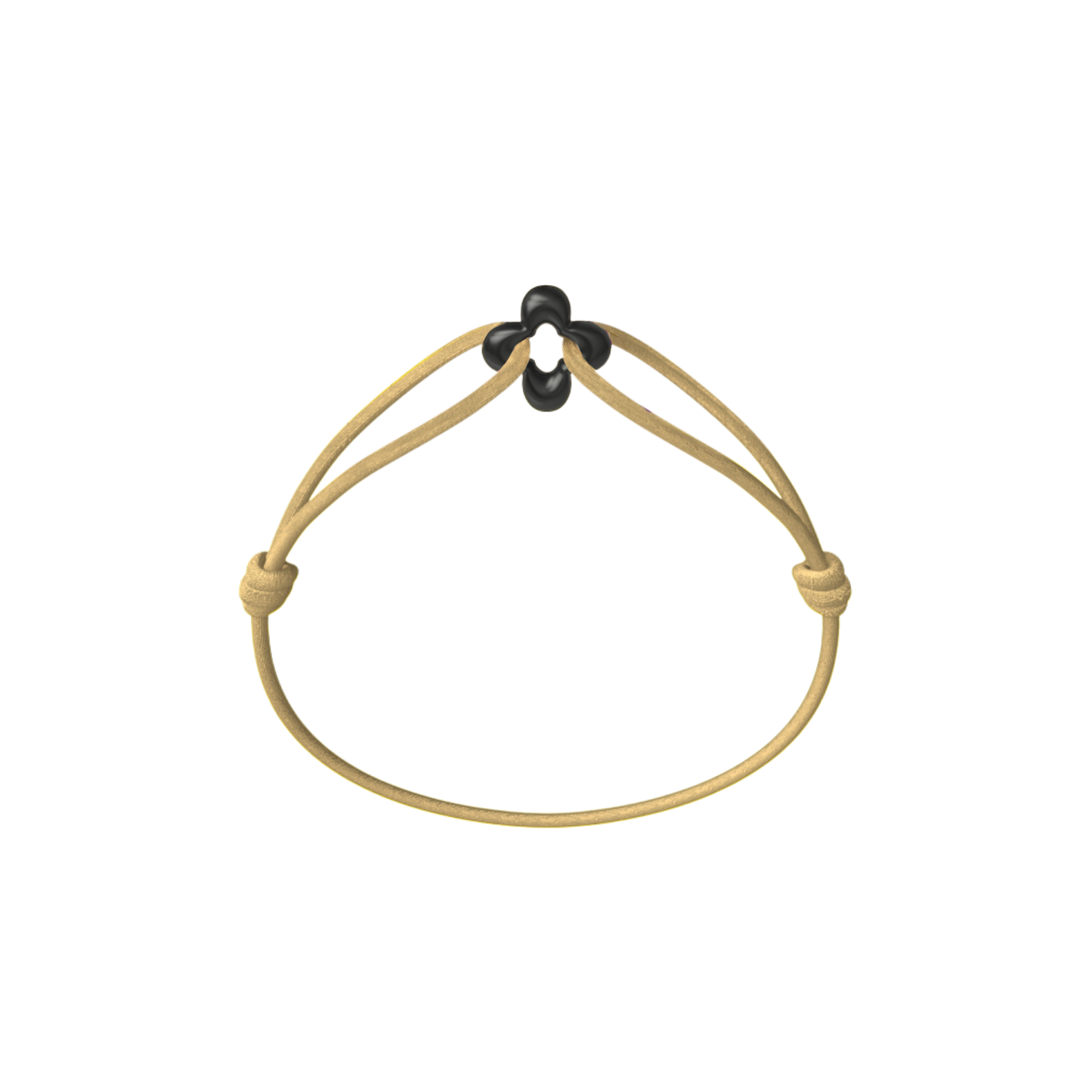 Mini Black Clover Cord Bracelet
