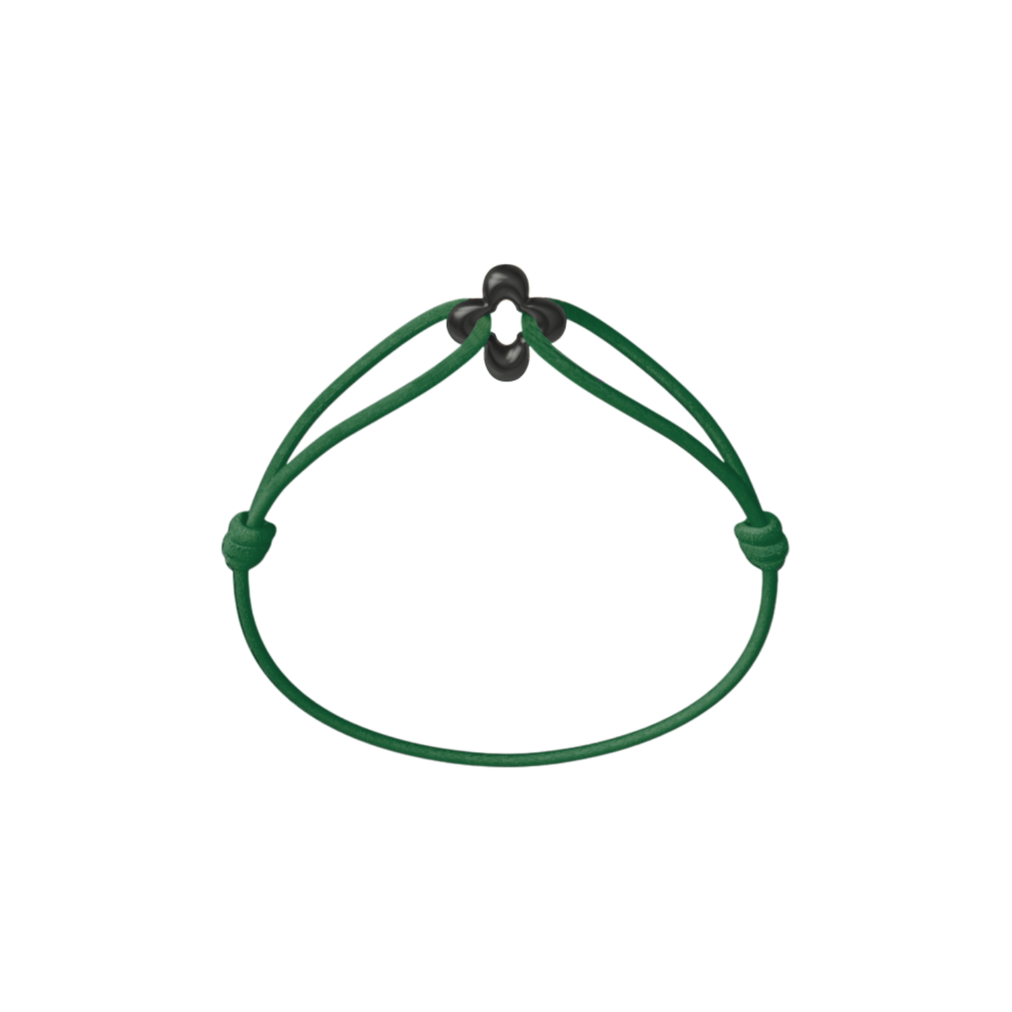 Mini Black Clover Cord Bracelet