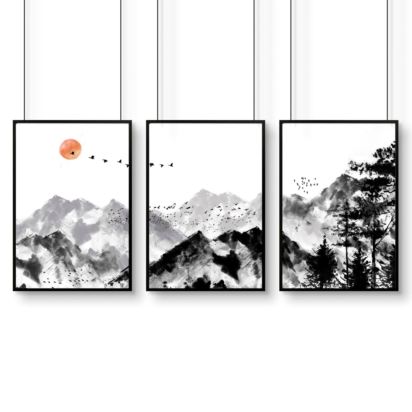 Workplace office design ideas  | set of 3 Scandinavian wall art