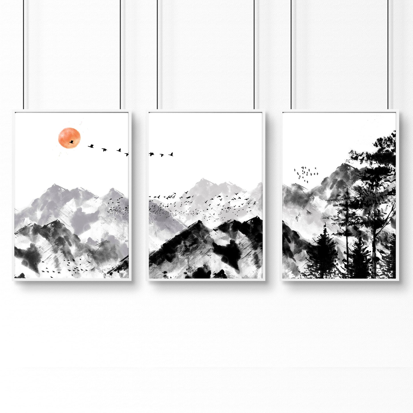 Workplace office design ideas  | set of 3 Scandinavian wall art