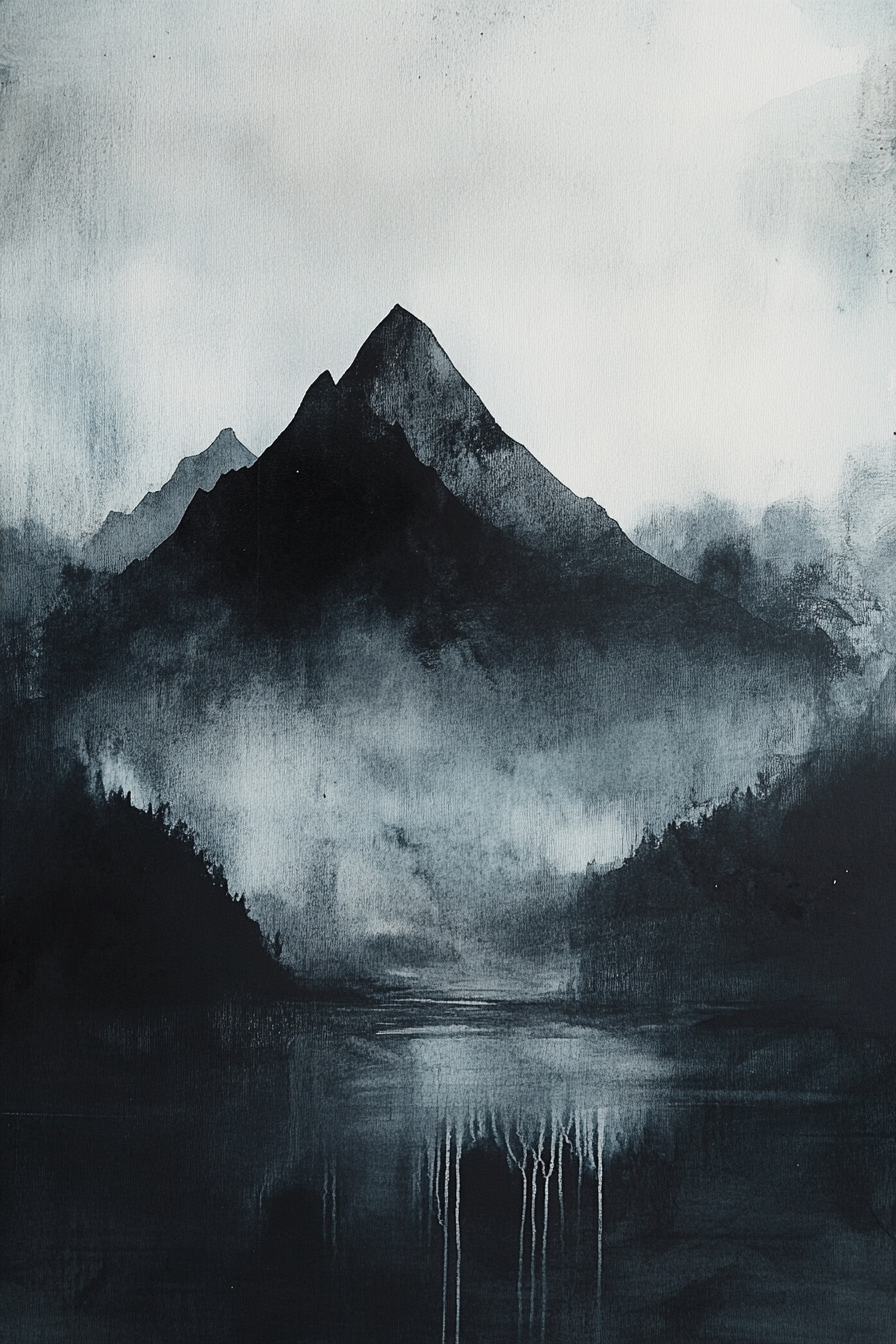 Black Mountain Silhouette Canvas