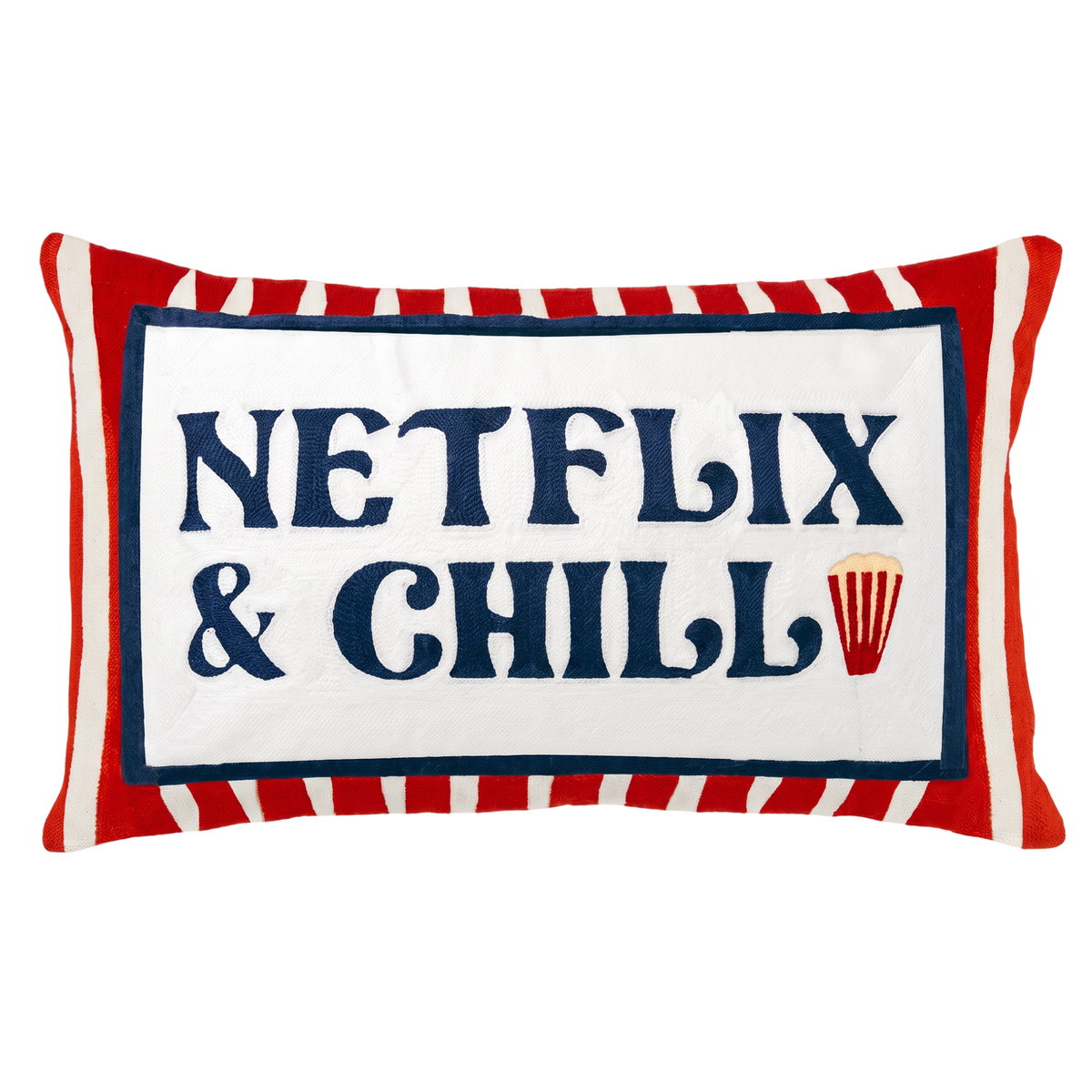 Netflix & Chill Needlepoint Pillow