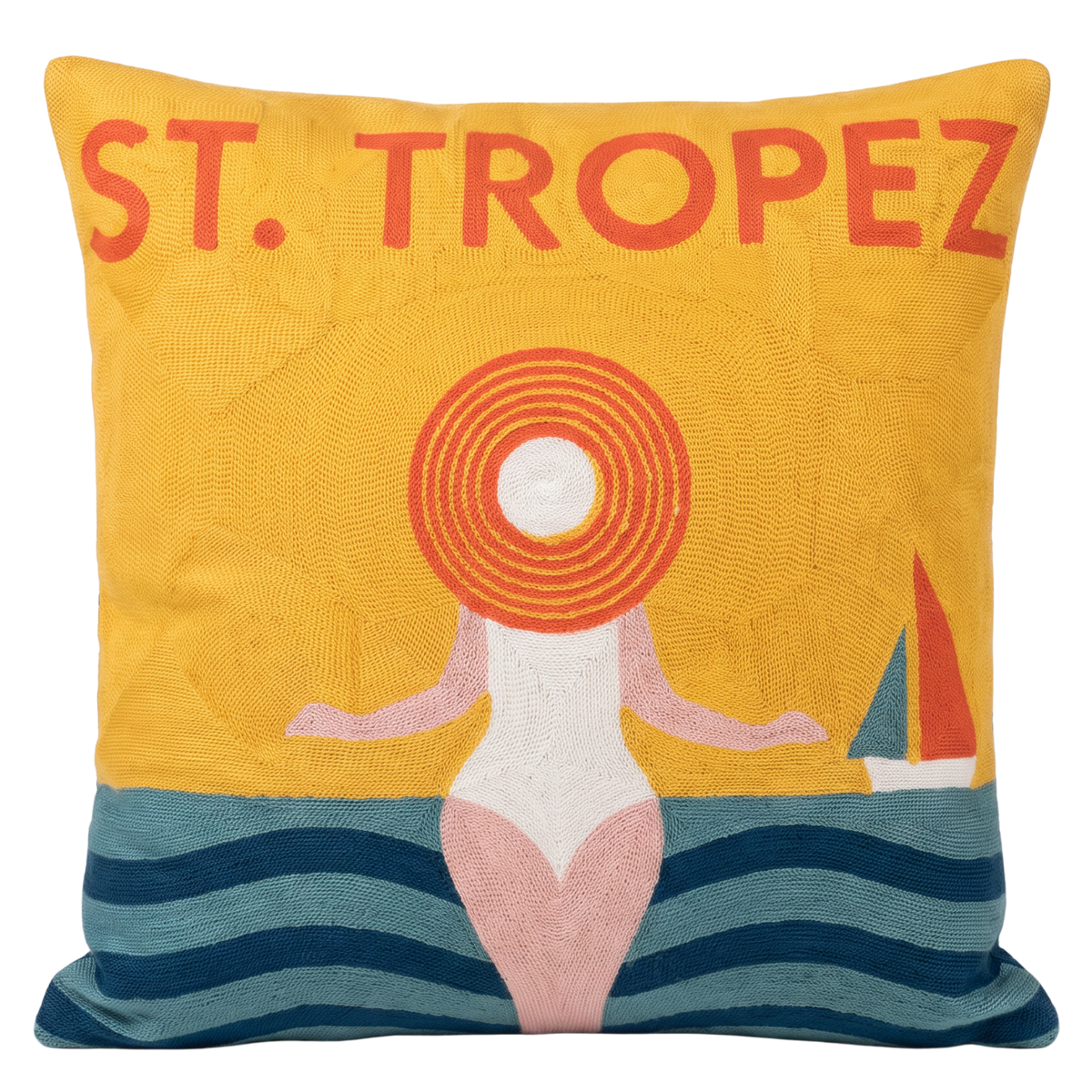 St. Tropez Palm Needlepoint Pillow