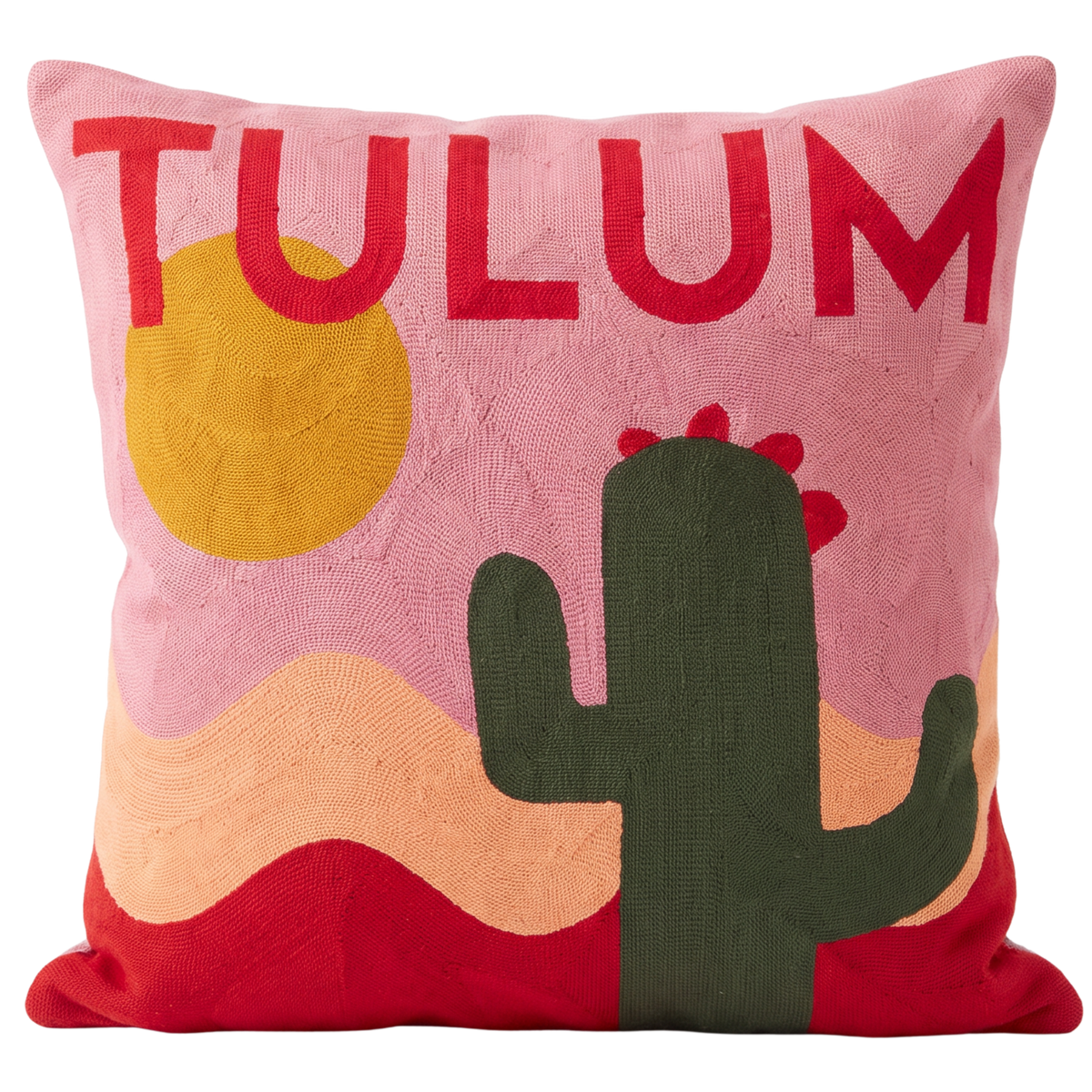 Tulum Cactus Needlepoint Pillow