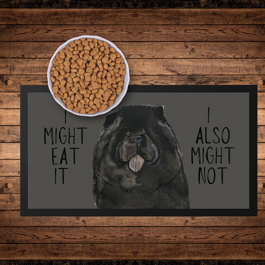 Black Chow Chow Pet Bowl Mat – Keep Mealtime Stylish and Clean