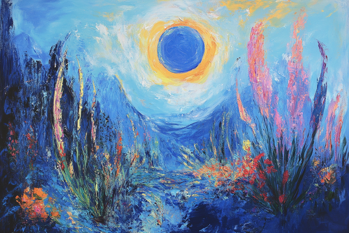 Blue Sun Landscape Blanket