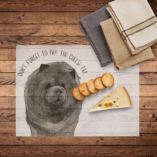 Blue Chow Chow "Cheese Tax" Chopping Board – The Perfect Dog Lover's Kitchen Addition
