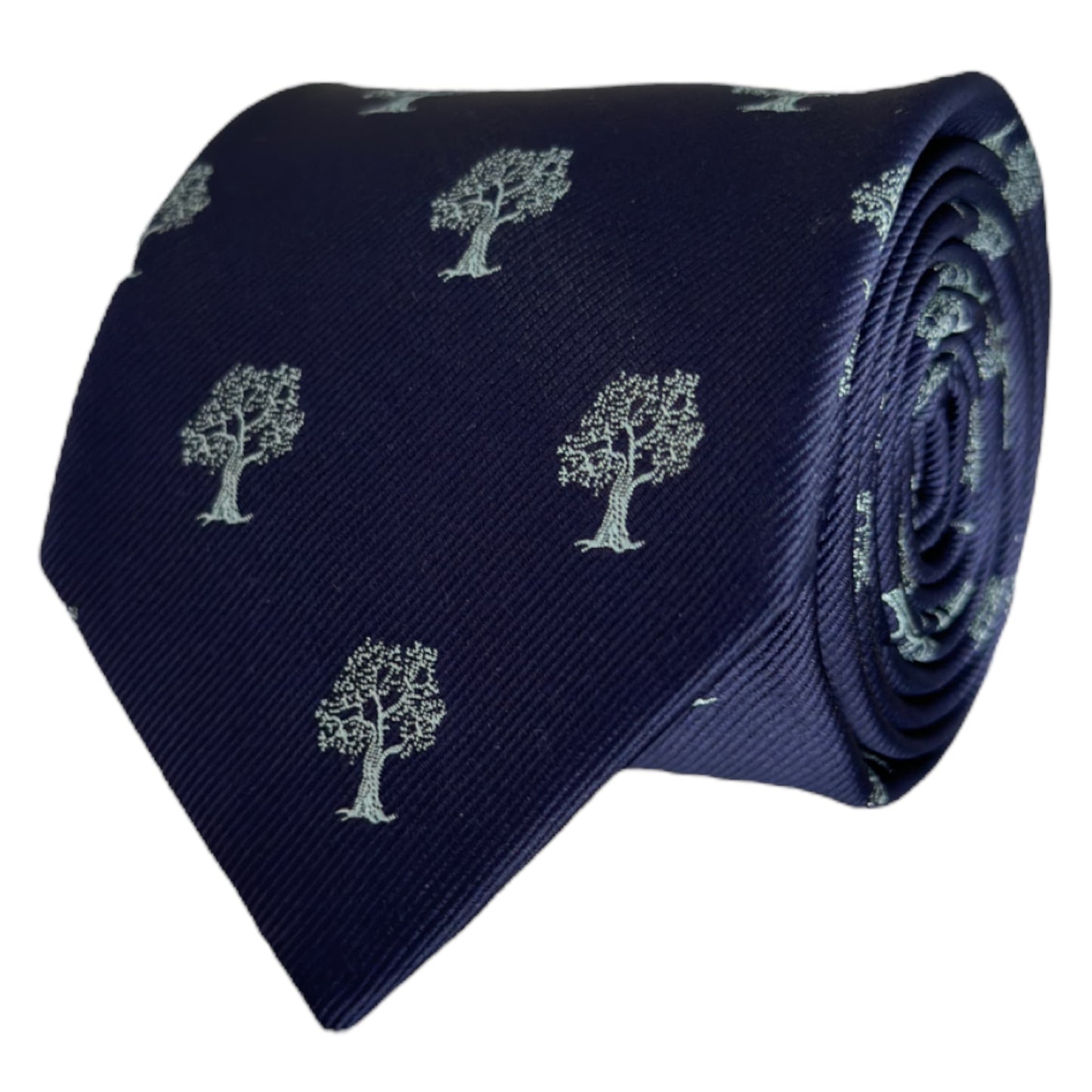 Tree Tie Navy Blue & Silver