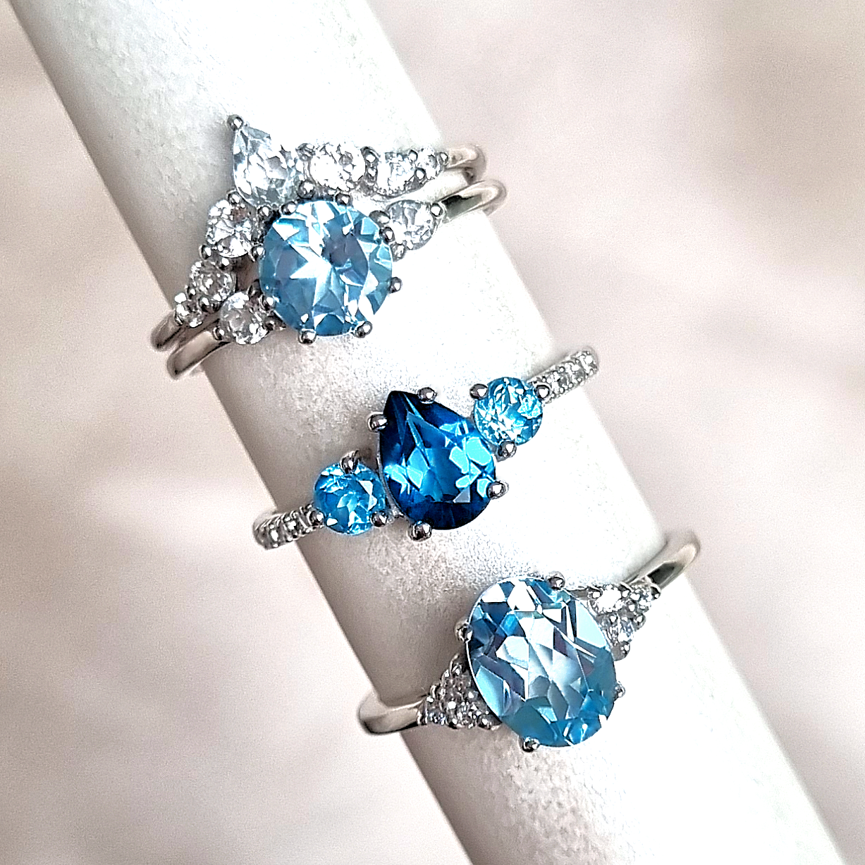 Selene Blue Topaz Ring Set in Sterling Silver