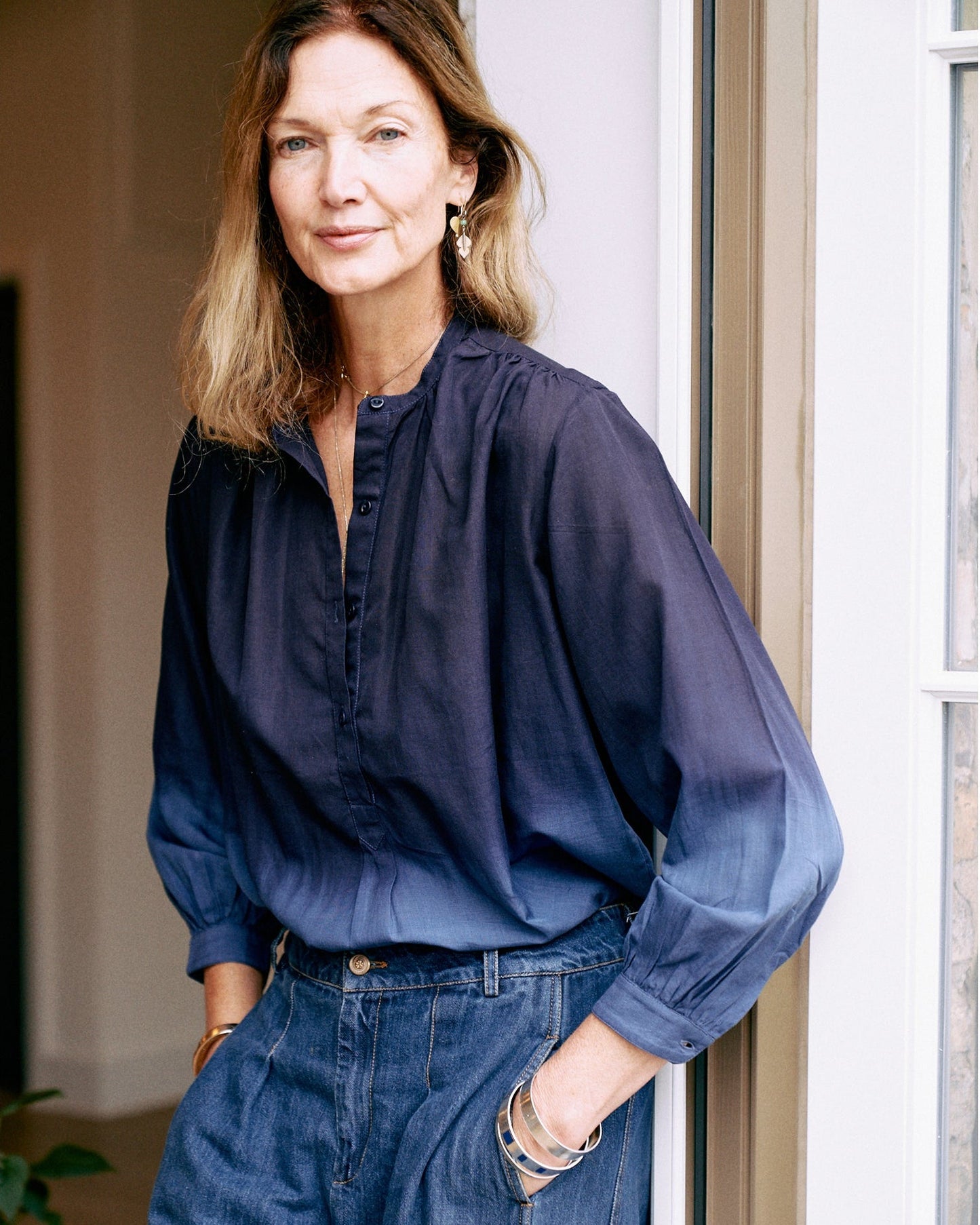 wren blouse | midnight/navy dip dye | now £75 in the sale