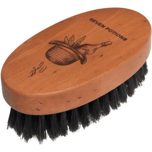 Beard Brush - Oval Shaped Pear Wood With Natural Bristles