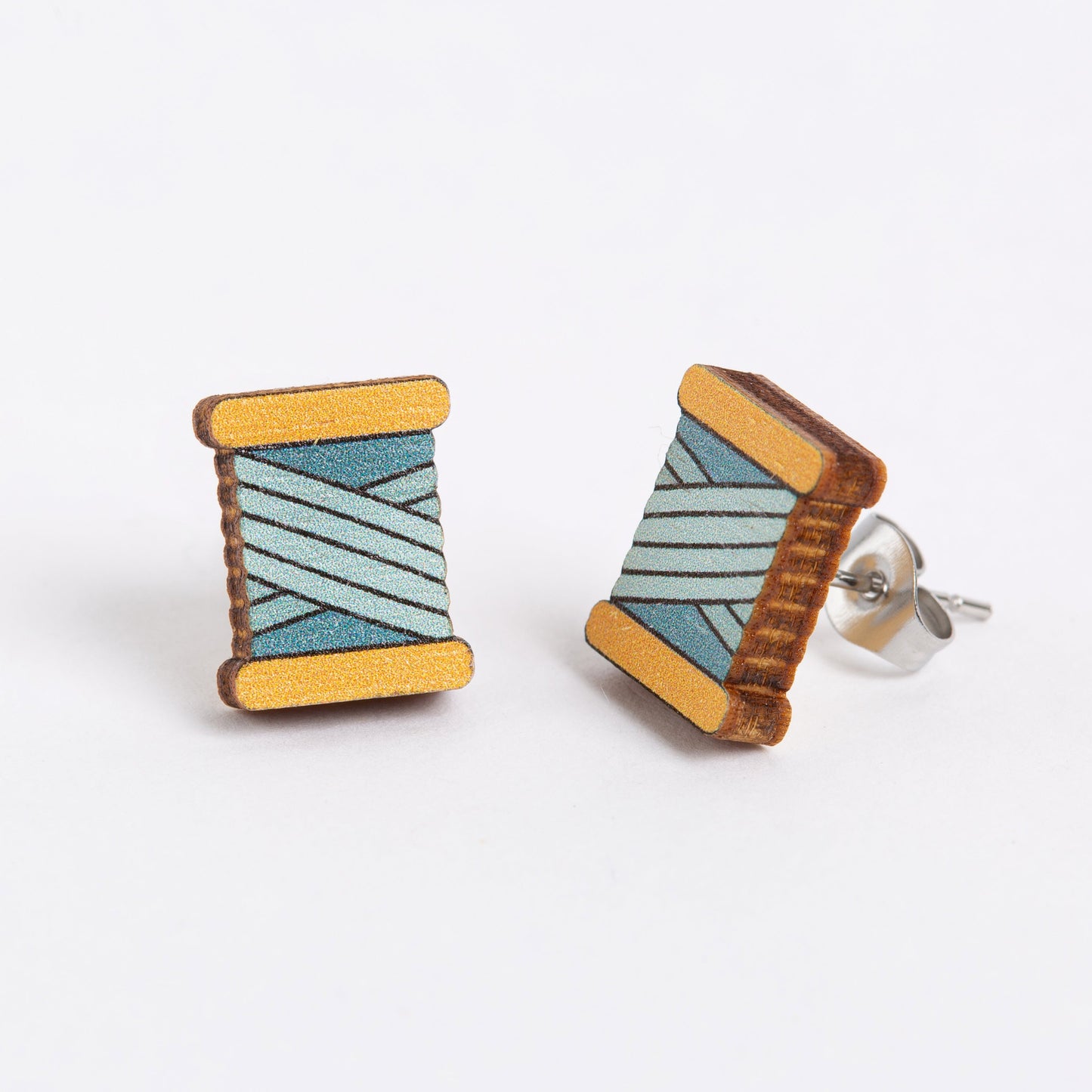 Bobbin Wooden Earrings  - Creative Gift