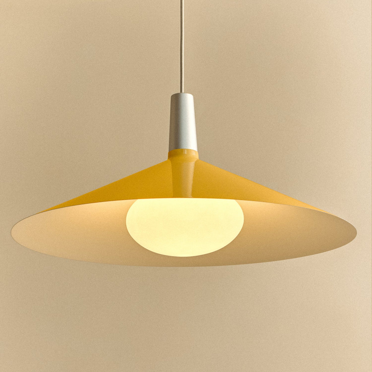Bower Pendant Light Large in Yellow + Oval II
