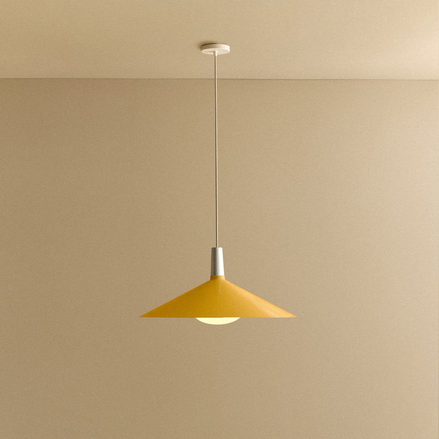 Bower Pendant Light Large in Yellow + Oval II