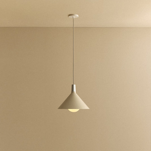 Bower Pendant Light Medium in Oyster White + Sphere IV