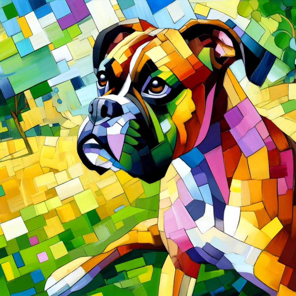 Boxer's Day Out Vibrant Energy Canvas