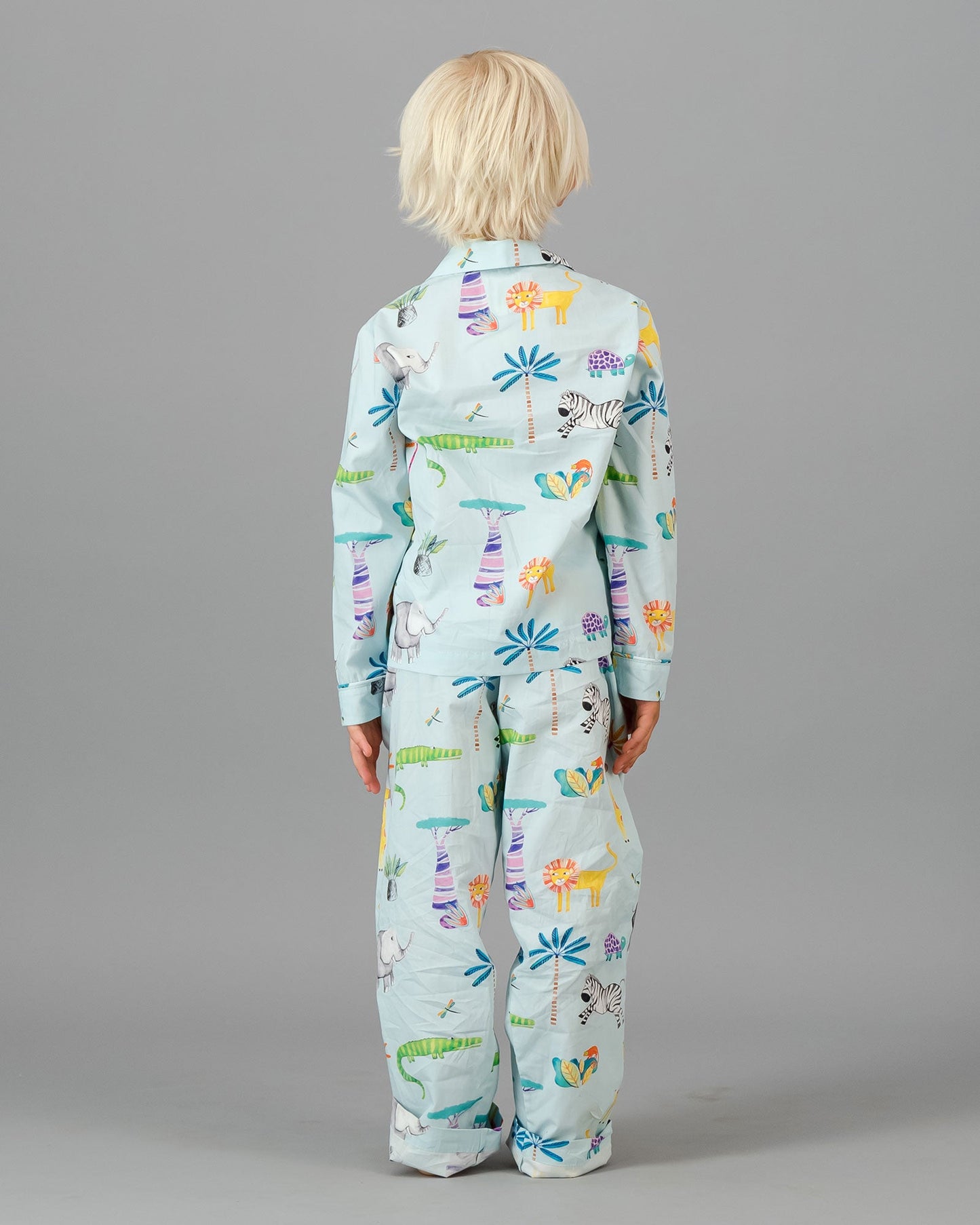 Boys Long Pyjamas - Safari Blue